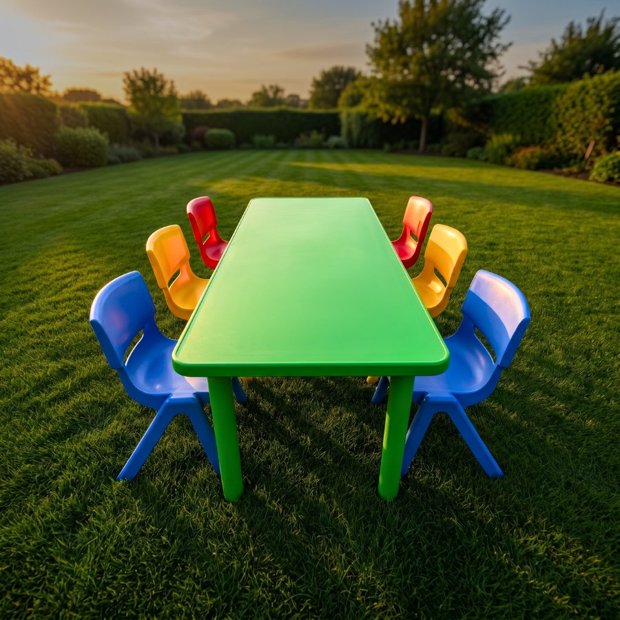 Rectangular table with chairs